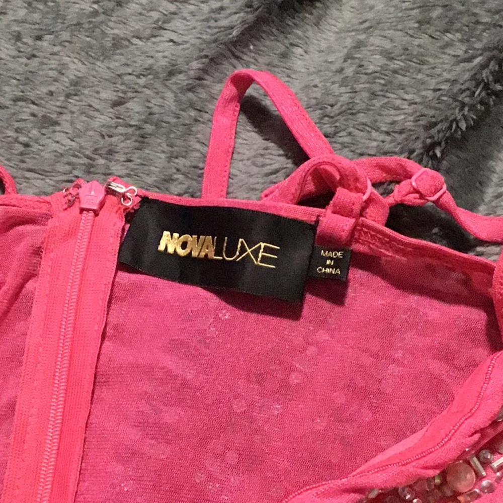 Fashion Nova Vibrant Pink Beaded Mini Dress - Picture 11 of 14